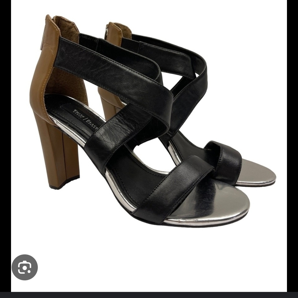 White House Black Market Black and Tan Heels